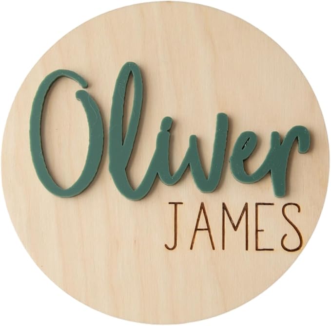 Personalized Newborn Announcement Sign for Hospital - Wooden Birth Announcement Sign for Hospital - Baby Name Announcement Sign - Baby Milestone Signs - Boy Girl - double sided