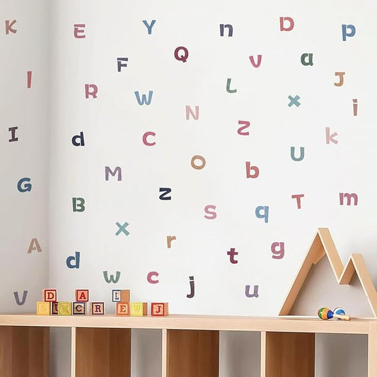 Large Alphabet Stickers, Peel and Stick Colorful Letters Wall Decals, Multicolor Early Learning Decor for Bulletin Board Classroom Window Door Mailbox Home Decor
