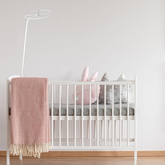 Dome Canopy Mosquito Net Rack Bracket for Bed Stable Net Holder with Two-Segment Fixed Support Easy to Install Crib Canopy Stand Compatible with Wooden Beds