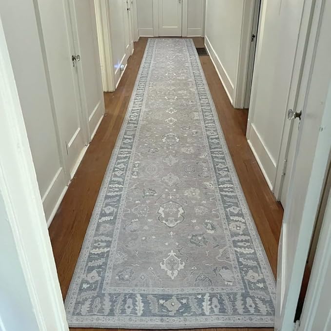 Fame Rugs Gray Modern Oushak Rug 5x7, Washable Vintage Turkish Colorful Oriental Antique Inspired Area Rugs, Luxury Living Room Bedroom (389GBB, 5' x 7')