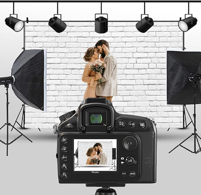 White Brick Backdrop for Photography LFEEY Vintage White Brick Wall Photo Backdrop Newborn Baby Shower Girls Adults Portrait Photography Background Wallpaper Photo Studio Props 10x8ft Vinyl