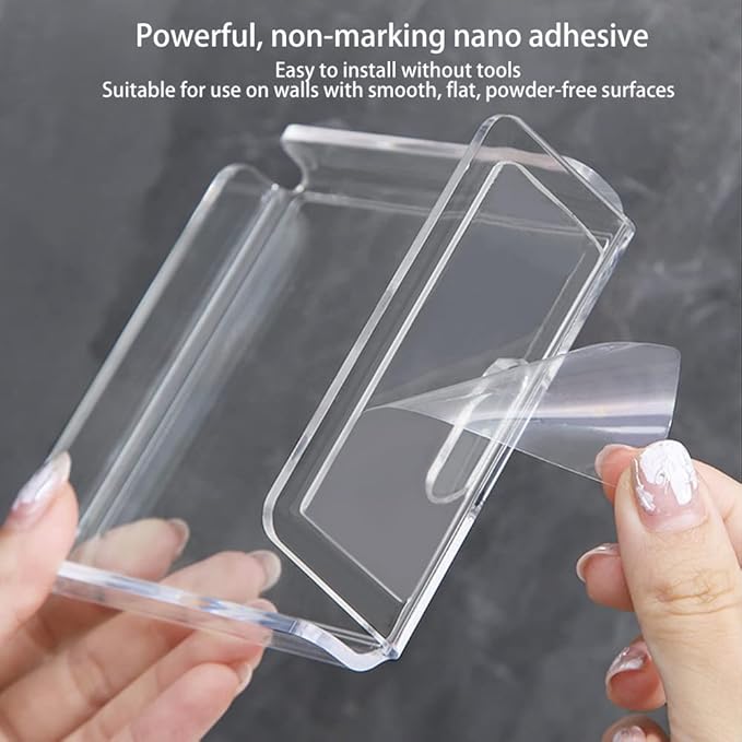 REQO Acrylic Floating Small Wall Shelves,Mini Wall Mounted Hanging Display Shelves, Universal Adhesive Shelf Easy to Install No Drill,for Security Cameras, Baby Monitors, Smart Speaker (1pcs)