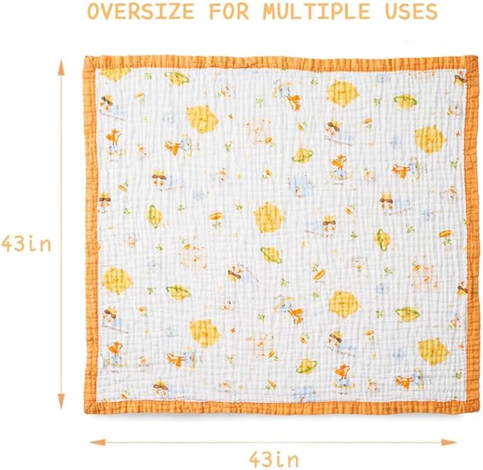 BATTILO PTY 6 Layer Muslin Baby Blankets, Nursery Blankets for Boys Girls, Swaddle Blankets Babt Blanket Neutral Soft Lightweight Toddler and Kids Throw Blanket(Prince Planet)