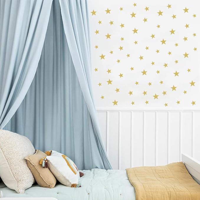 112-Piece Gold Star Wall Stickers – Mix Sizes (1.2", 1.6", 2") Self-Adhesive Premium Vinyl Stars for Bedroom, Nursery, and Kids Room Décor – for Walls, Furniture & Glass