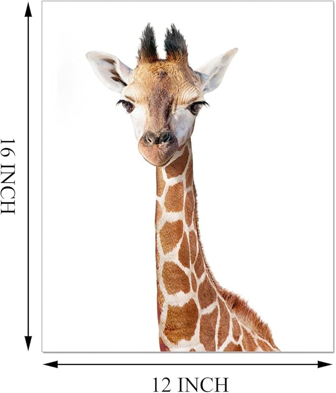 Set of 6 Baby Safari Nursery Wall Decor - Picture Cute Animal Wall Prints on Canvas, under 20 dollars gifts for Baby Boys and Girls Room, UNFRAMED Wall Art(12 x 16 inch)