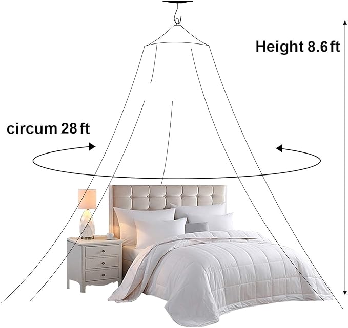 Jolitac Bed Canopy Lace Mosquito Net for Girls Beds, Unique Princess Play Tent Mesh Canopies Large Lace Dome Curtain Drapes Home & Travel (Purple)