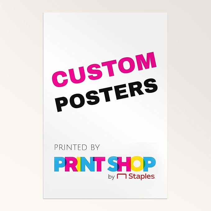 STAPLES - Personalized Semi-Gloss Poster - 36W" x 24L" Custom Print - Ideal for Home or Office Décor (Rainbow)