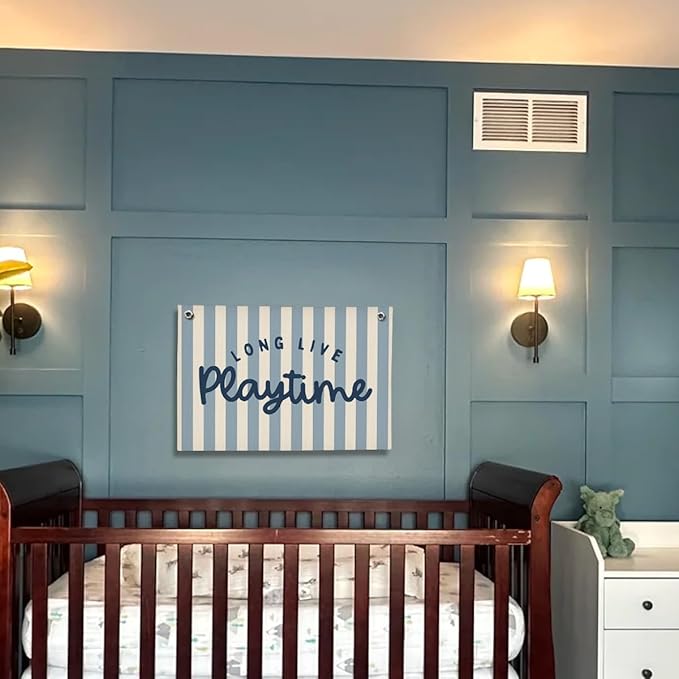 Playroom Wall Decor, Kids Toddler Boy Playroom Decor Hanging Linen Banner,Play Room Wall Decor for Kids Boys Nursery, 20x30 Inch