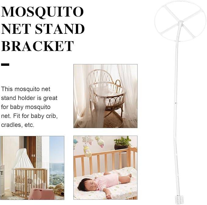 Dome Canopy Mosquito Net Rack Bracket for Bed Stable Net Holder with Two-Segment Fixed Support Easy to Install Crib Canopy Stand Compatible with Wooden Beds