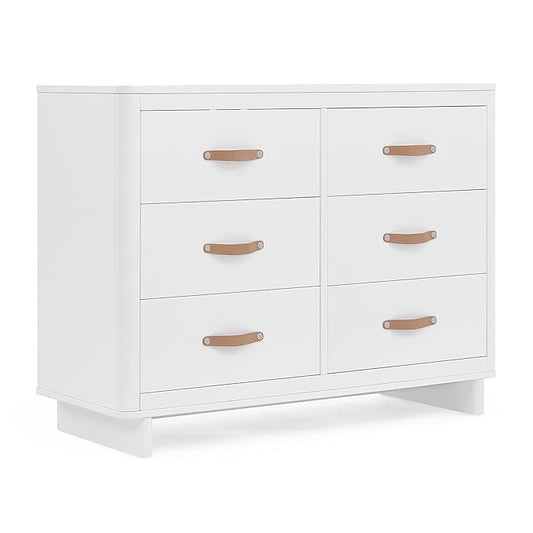 Delta Children babyGap Skye 6 Drawer Dresser with Interlocking Drawers Greenguard Gold Certified, Bianca White