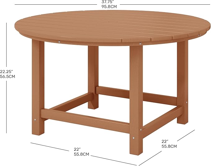 Costaelm Kids Dinner Table, Toddler Play Desk Student Desk Outdoor Childrens Picnic Tables for Children Arts & Crafts, Snack Time, Multi-Activity Table for Ages 2-8 in Home/Outside, Teak