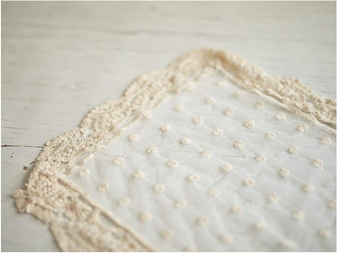 Newborn Photography Wraps Baby Photoshoot Lace Props Girls Posing Layers (Beige B)