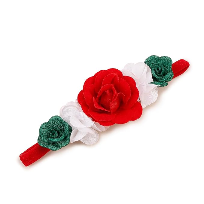 Baby Girl Floral Headband Nylon Flower Crown Elastic Hairband 3pcs Hair Accessories Gift for Girls (shengdan-2)