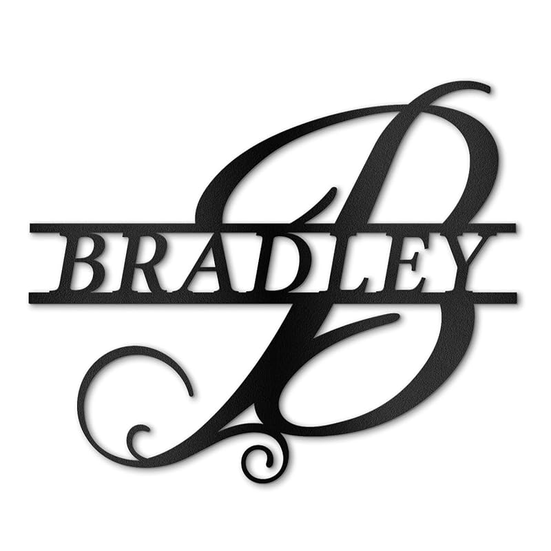 Custom Metal Wall Art Split Letter Monogram Wall Decor Metal Wall Art Last Name Sign Family Name Sign Personalized Wedding Gift Fire Pit Sign Outdoor Decor Cabin Sign