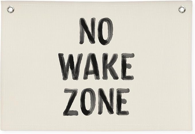 Kids Room Decor No Wake Zone Surf Nursery Playroom Decor Canvas Banner,Coastal Baby Room Decor,Beach Nursery Decorations,Lake House Nautical Wall Hanging Flag Canvas Banner 30x20 Inch