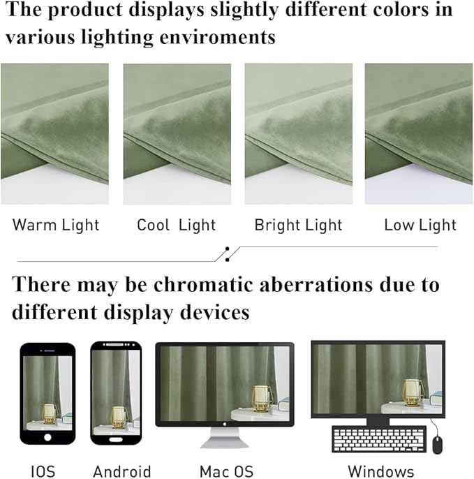 StangH Extra Long Sage Green Velvet Curtains 108 inches - Large Window Thermal Insulated Luxury Drapes in Lively Color for Bedroom/Sliding Door/Hall, W52 x L108, 2 Panels
