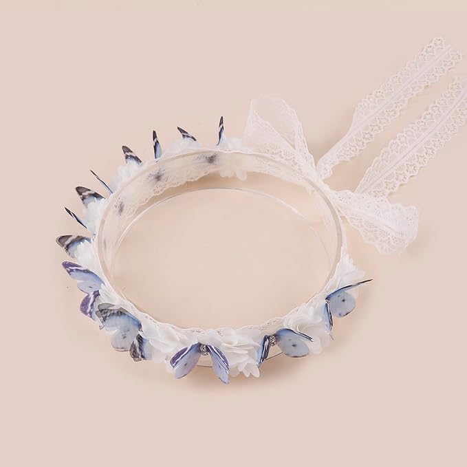 Hairband 2pcs Children Girl's Adjustable Lace Headbands with Flower Hair Accessories for Children (lace-2)