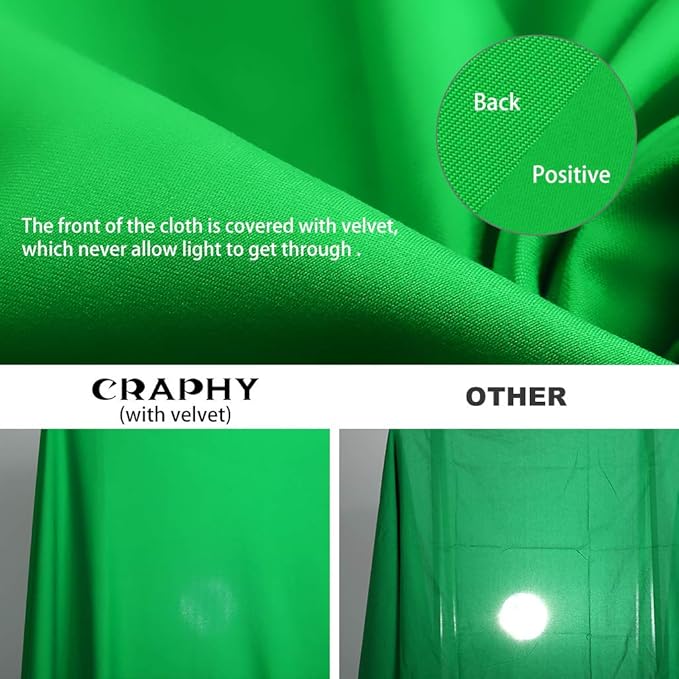 Green Screen Backdrop for Photography, Chromakey Greenscreen Background with Matt Surface for Live Streaming Video Conference Zoom Meeting Interviews or Video Prodction - 10x12ft