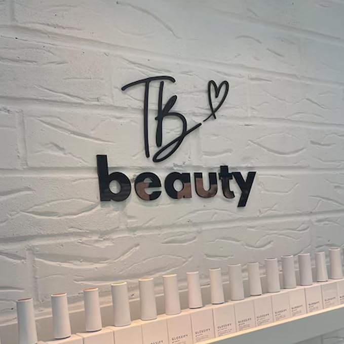 Custom Black Acrylic Logo Sign for Business Salon or Office Wall Signage (Black)