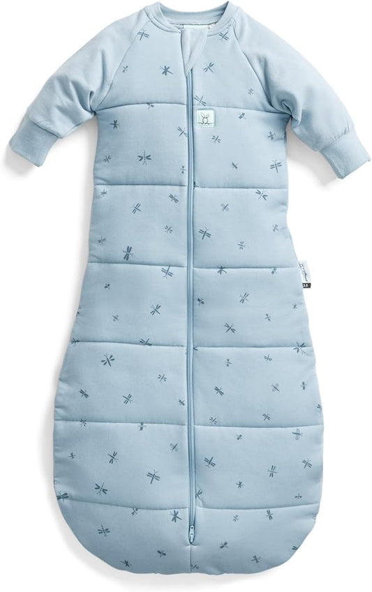 ergoPouch Jersey Sleeping Bag 0.2 TOG – Arms-Out Baby Sleep Sack, Ideal Transition from Swaddling, Slim Fit Keeps Baby Secure & Comfortable, Soft Breathable Fabric (3–12 Months, Dragonflies)