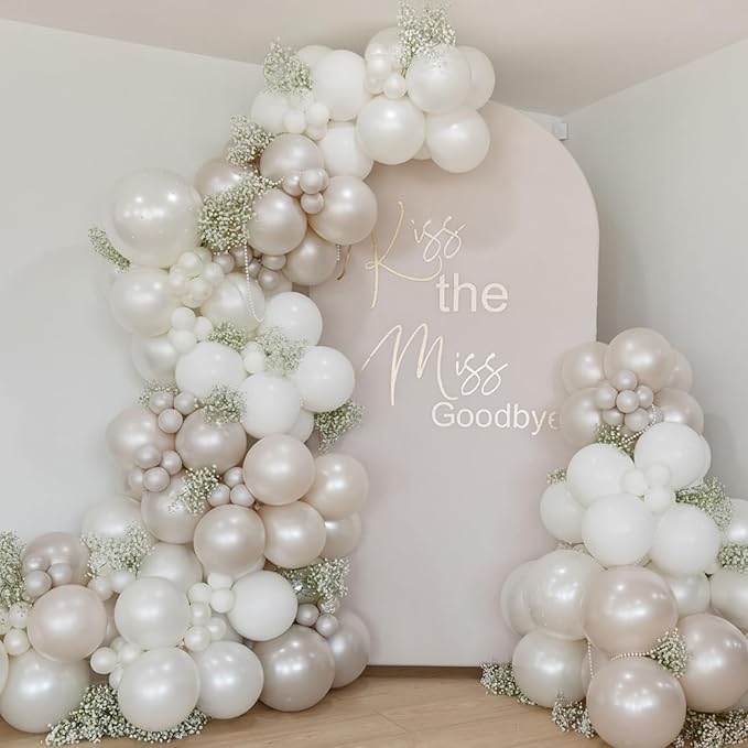 White Balloons, 55 PCS 12 Inch Double Stuffed Pearl White Wedding Balloons for Engagement Proposal Bridal Shower Baby Shower Birthday Party Decorations