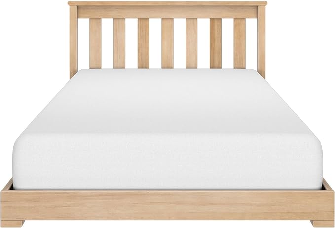 Max & Lily Classic Twin Floor Bed, 79.75 Inches, Solid Wood Low Bed Frame for Kids, Modern Floor Bed for Bedroom, Blonde