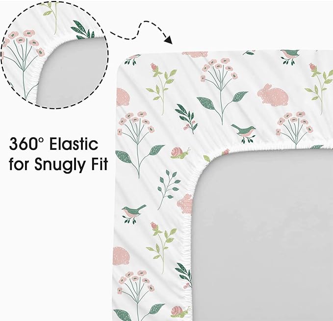 Little Grape Land Bassinet Sheets for Baby Boys Girls 3 Pack, 33" x 18" Extra Soft Breathable Fitted Bassinet Sheets, Bedside Sheets Fit for Oval Rectangle and Hourglass Bassinet Mattress (Bunny)