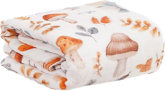 Muslin Swaddle Blankets 6-Layer Cotton Baby Blankets for Boys & Girls 43"X43"Inches Receiving Blankets,Soft Skin-Friendly Baby Crib Blanket,Breathable Quilt Bedspread(Autumn Forest)