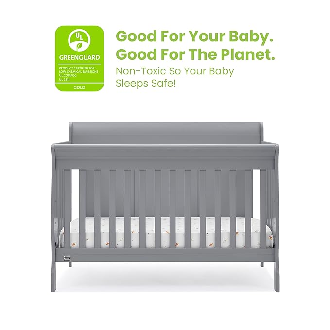 Delta Children Simmons Kids Carter 6-in-1 Convertible Crib - Greenguard Gold Certified, Grey
