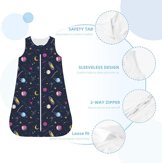 Baby Sleep Sack Sleeveless Sleeping Bag Wearable Blanket Soft Breathable Toddler Sleep Bag Colorful Dinosaur