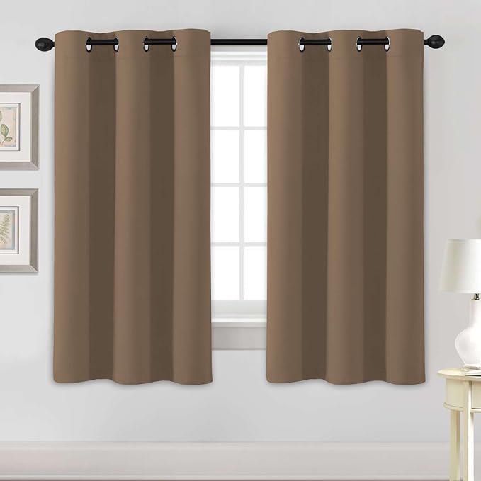 H.VERSAILTEX Blackout Curtains for Bedroom Thermal Insulated Room Darkening Living Room Curtains 63 Inch Long Grommet Privacy Protection Window Curtain Panels/Drapes for Nursery, 2 Panels, Macchiato