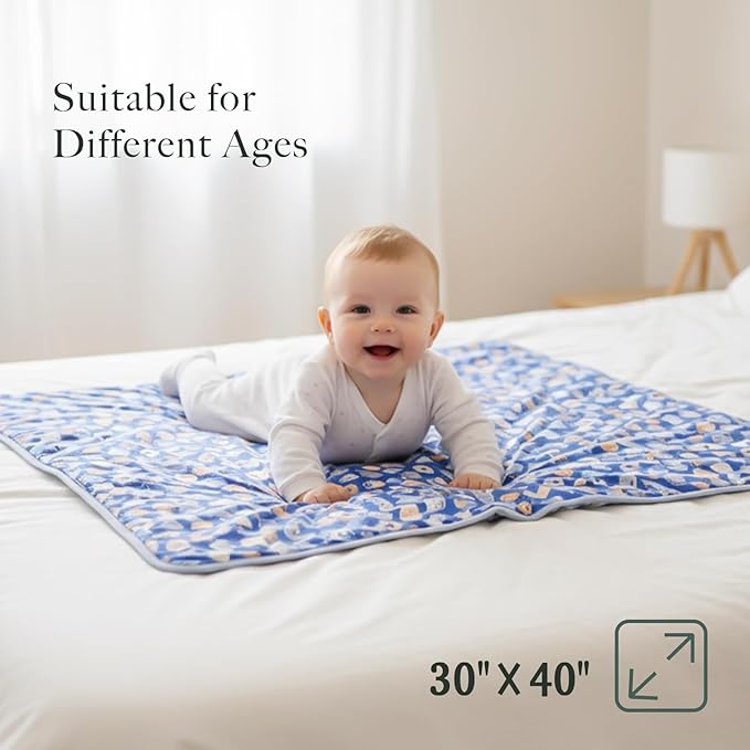Supersoft Baby Blankets for Girls Boys, Rayon Made from Bamboo Baby Quilt - Breathable & Hypoallergenic Blanket for Bedding Crib Stroller 30"x40" (Blue Dessert)