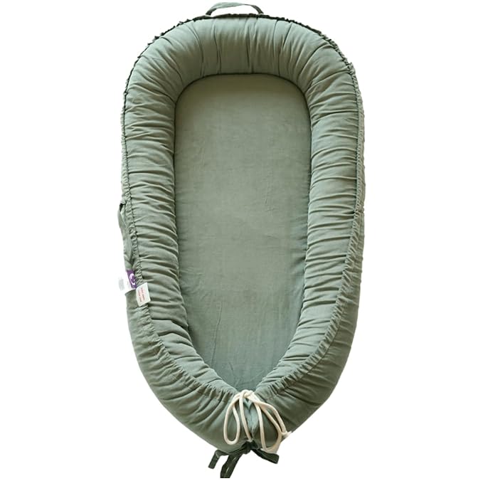 Infant Lounger, Baby Nest Cover for Baby Girls & Boys, Newborn Essentials for Baby 0-12 Months, 100% Cotton Breathable (Sage Green_Corduroy)