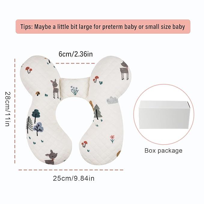 Baby Travel Pillow Upgraded, Soft Baby Head Support Pillow for Newborn Toddler，Babies Neck Car Seat, Pushchair and Strollers, Deer