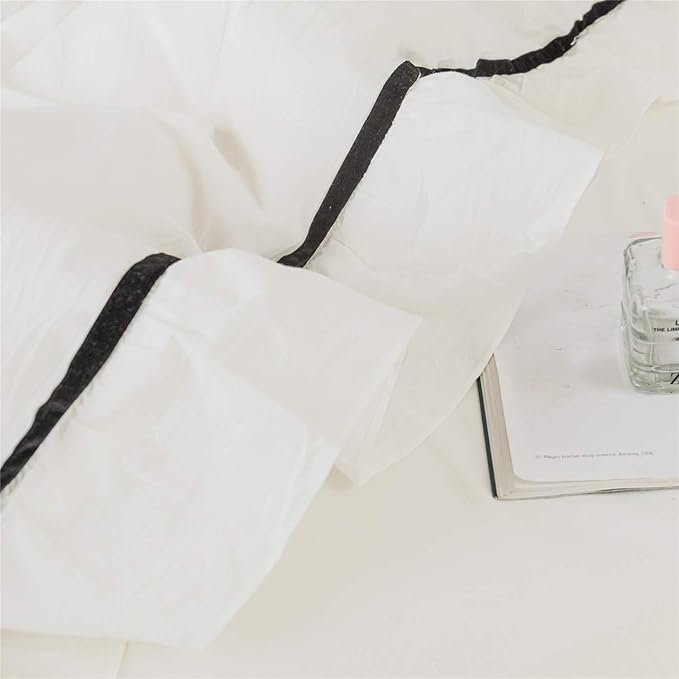 Ruffled Bedding Bow Duvet Cover Set with Butterfly Tie Soft Brushed Microfiber Shabby Chic Bedding Set with Zipper Closure