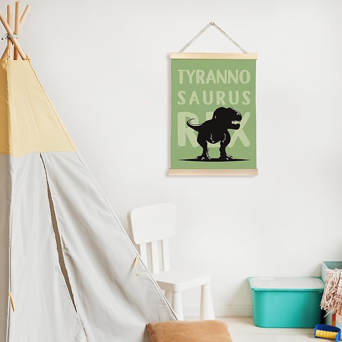 CGBHW Dinosaur Species Poster Hanger Frame 12x16, Sage Green Dino Tyrannosaurus Rex Posters Wall Art Hanging Decor for Boys Room Toddler Bedroom Playroom Nursery Classroom, Educational Wall Art