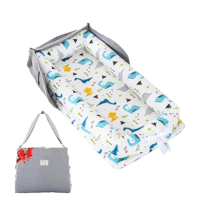 Baby Lounger Play Mat for Tummy Time,Baby Lounger for Newborn Awake-Time Pad,Portable Newborn Babies Essentials Gifts 0-24 Months Home or Travel (Long Necked Dragon)