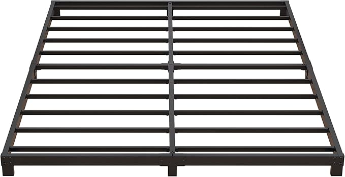 3 Inch Bed Frame Full Low Profile, Full Size Metal Bed Frame No Box Spring Needed, Heavy Duty Metal, Easy Assembly, Black