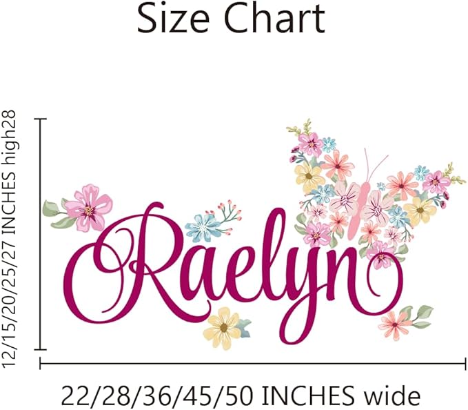 Butterfly Wall Sticker, Custom Name Wall Decals,Peel and Stick Wall Decals for Nursery and Kids Room