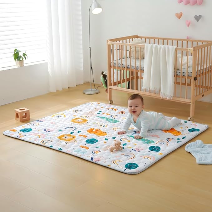 Baby Play Mats for Floor, 71"×59" Playpen Mat, Thick Cushioning Padding Foam Playmat, Washable Crawling Mat for Baby and Toddlers Infants to Play and Learn