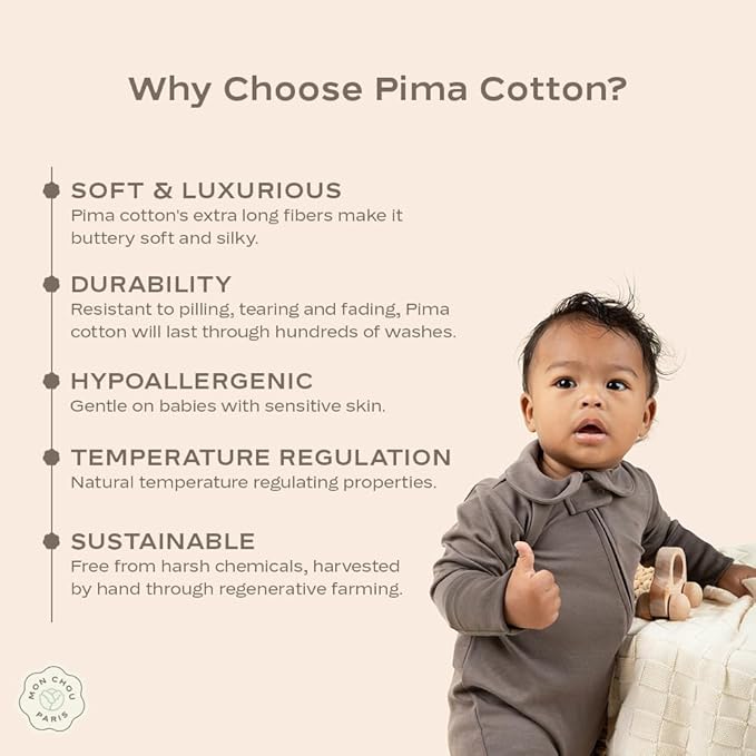MON CHOU Knit Baby Blanket for Boys & Girls - Luxuriously Soft Pima Cotton for Crib, Nursery, or Stroller - Lightweight, Breathable Organic Cotton Baby Blanket - 30” x 37” (Ivory)