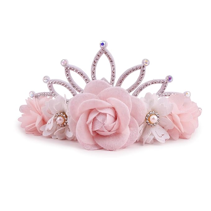 Baby Girl Floral Headbands- 3pcs Nylon Headband Handmade Flower Crown Elastic Hairband Newborn Toddler Hair Accessories Gifts for Girls （1-6 years old）