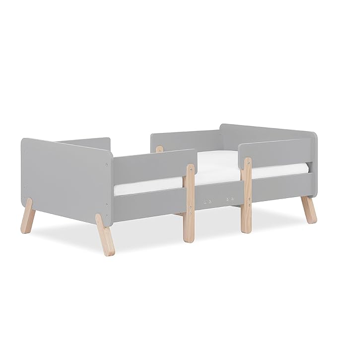 Dream On Me Osko Convertible Toddler Bed Made with Sustainable New Zealand Pinewood in Grey, JPMA & Greenguard Gold Certified, Non-Toxic Finish