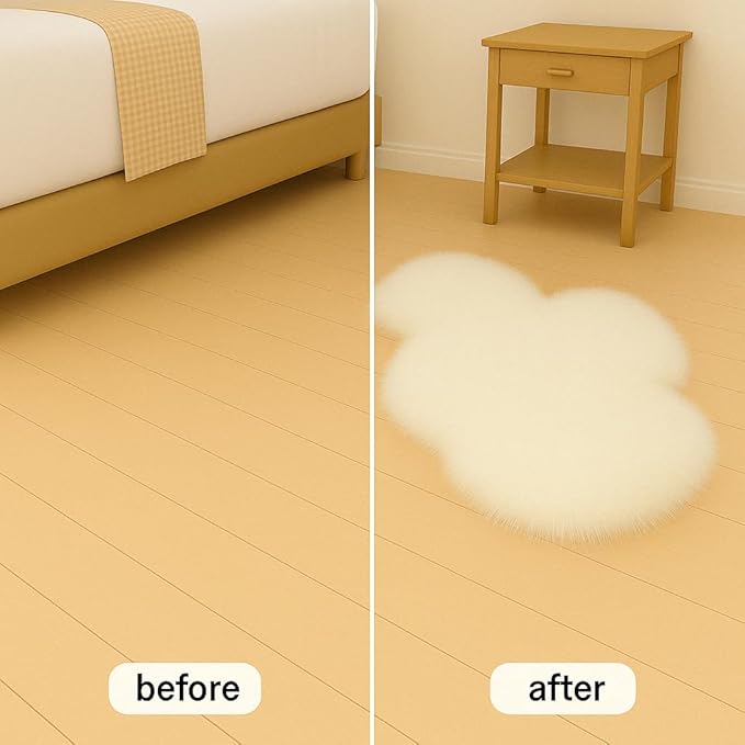 Woolous Cloud Rug Pack of 2 - Fluffy Shaggy Faux Sheepskin White Cloud Shaped Rug -Idea for Cozy Kids' Bedroom Decor, Nursery & Living Room (2.4 x 1.8 ft)
