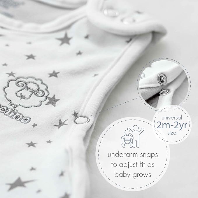 Woolino Merino Wool & Organic Cotton Baby Sleep Sack 2-24 Months – Ultimate 4-Season Baby Sleeping Bag, Universal Size Wearable Blanket, 2-Way Zipper & Adjustable Fit, Year-Round Use – Lilac