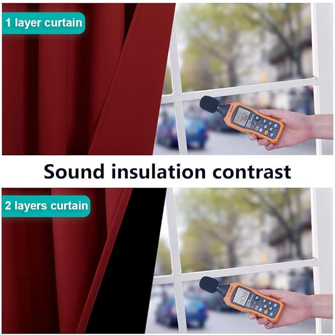 NICETOWN Cold Blocking 100% Blackout Curtains, Durable and Soft Black Lined Blackout Drapes, Energy Saving Long Panels for Patio Sliding Glass Door, Burgundy, 70-inch x 108 inches, 2 PCs