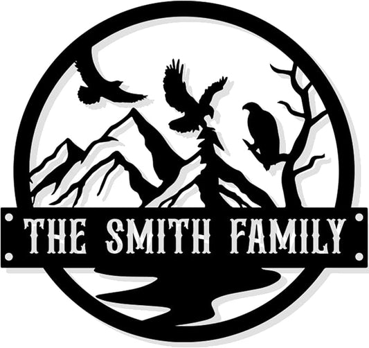 Metal Sign Customized, Personalized Eagle Wall Decor, Custom Signs Outdoor Metal, Cabin Decor, Porch Decor, Birthday Gift for Nature Lover