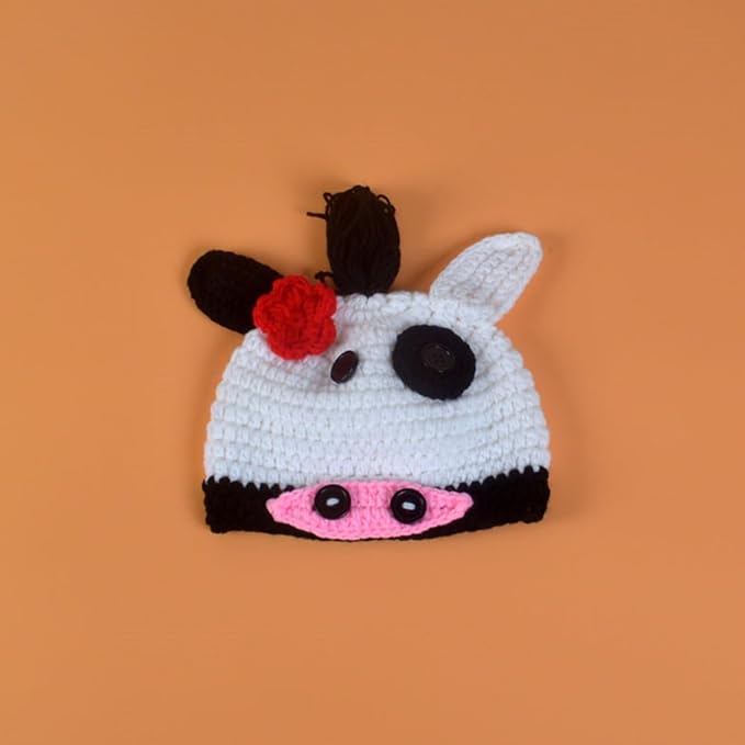 Baby Photography Props Cow Hat Crochet Shorts Infant Photoshooting Outfit Photo Posing Suit Photo Outfi PhotoShooting Clothes