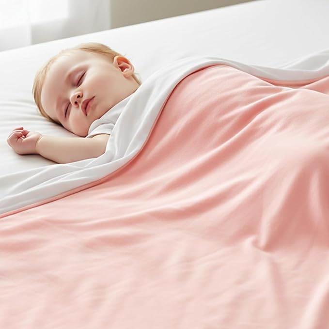 Supersoft Baby Blankets for Girls Boys, Rayon Made from Bamboo Baby Quilt - Breathable & Hypoallergenic Blanket for Bedding Crib Stroller 30"x40" (Pink)