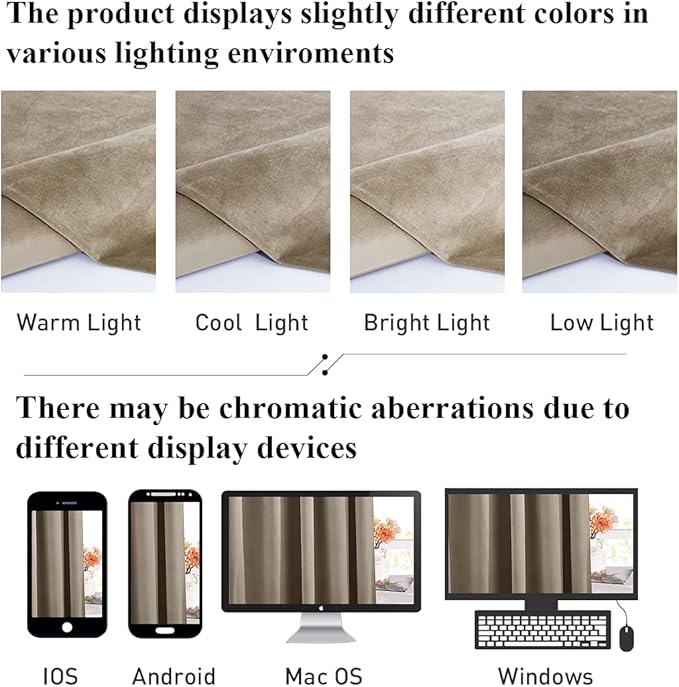 StangH Camel Beige Curtains 102 inches for Living Room Luxury Back Tab Velvet Thermal Insulated Privacy Sliding Door Panels for Bedroom Hotel, W52 x L102, 2 Panels